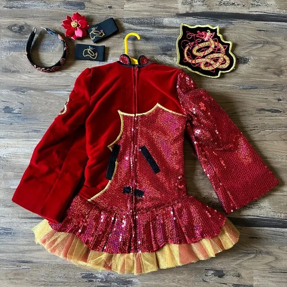 Irish Dance Dress- Red & Gold Dragon (U6-U8) Irish Dance Dress- Red & Gold Dragon (U6-U8)